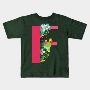 Tropical alphabet f Kids T-Shirt